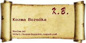 Kozma Bozsóka névjegykártya